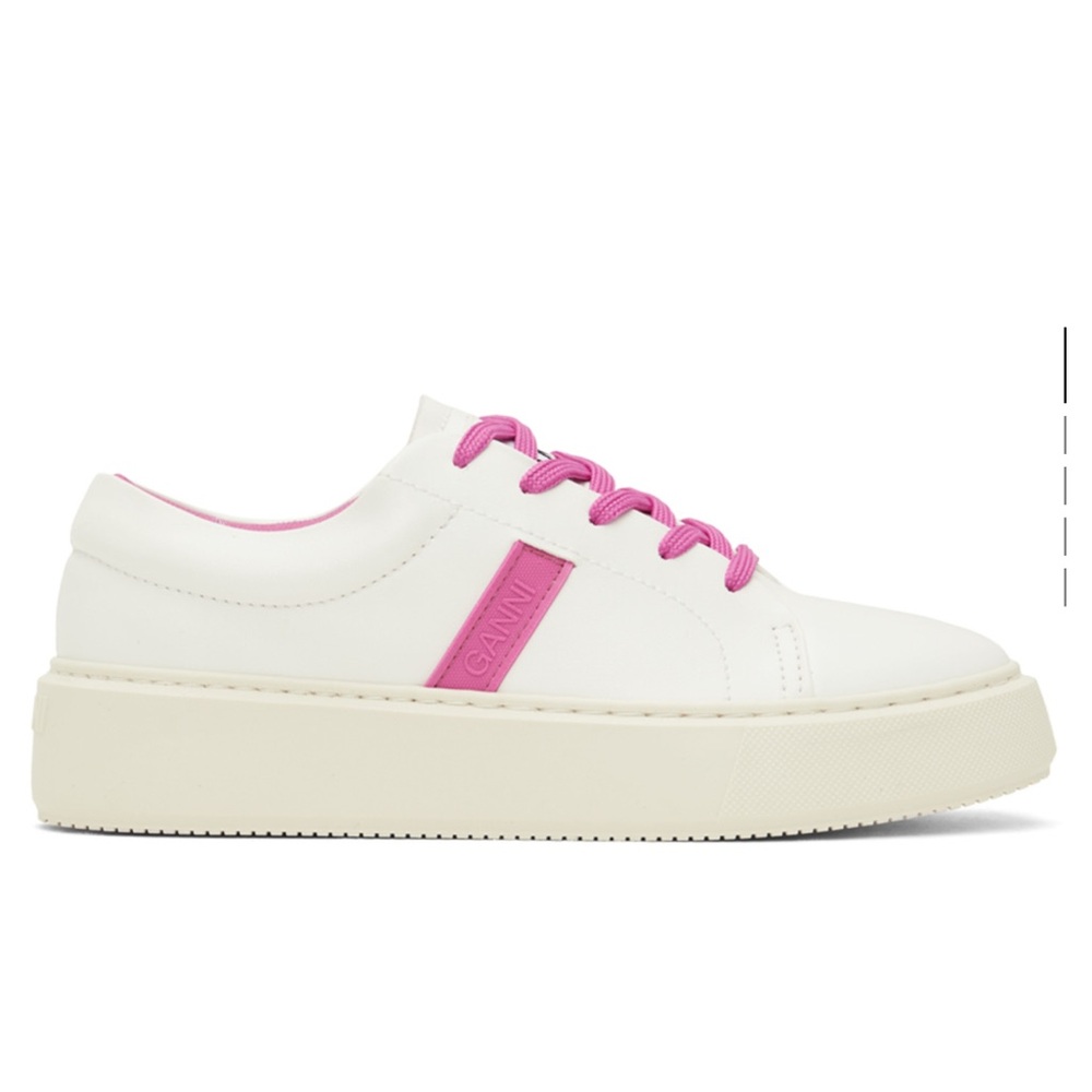 GANNI White & Pink Sporty Mix Cupsole Sneakers Size40